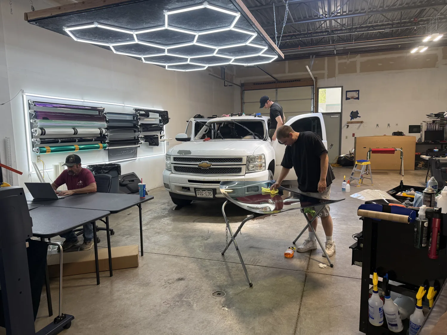 The ACS Custom Auto Glass Boutique team at work in the Glenwood Springs shop